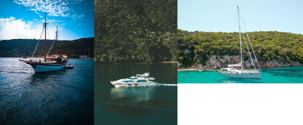 Kaş tekne turlarında kullanılan farklı tekne tipleri: ahşap tekne, motoryat ve yelkenli