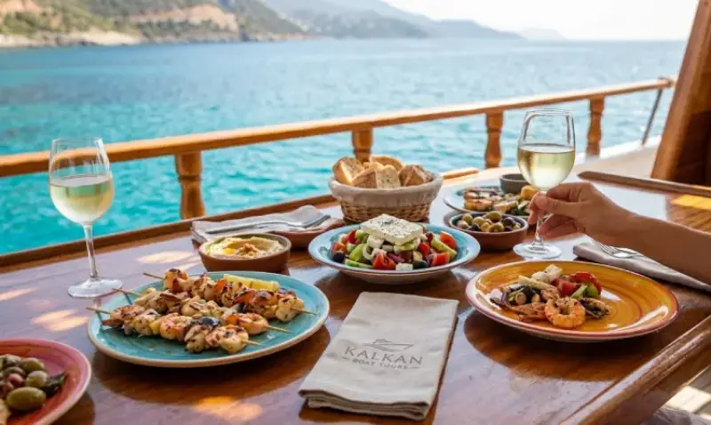 kalkan tekne turu yemekli